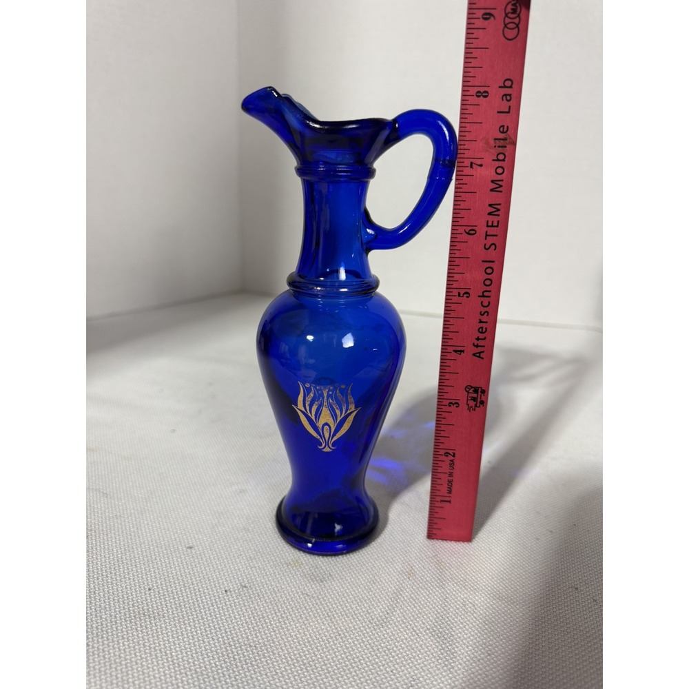 Vintage 1970s Avon Skin So Soft Cobalt Blue Bath Oil Decanter No Lid - Picture 9 of 10